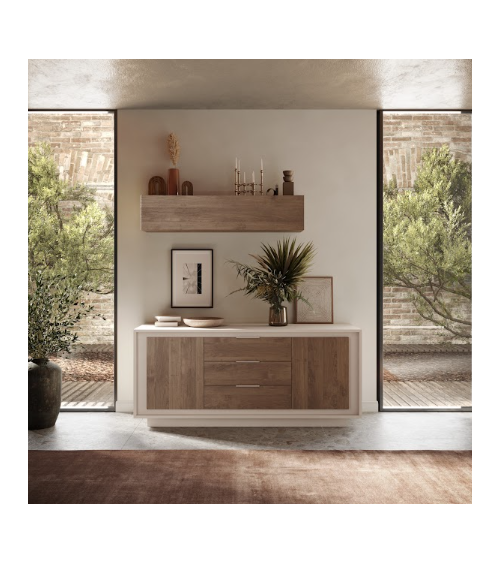 Buffet SKY 2 portes et 3 tiroirs – Finition Cashmere / Mercure